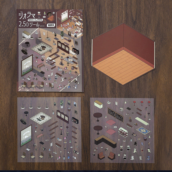 BGM Diorama 2.5D Sticker Sheet - Pure Cafe (Pack of 5) | papermindstationery.com
