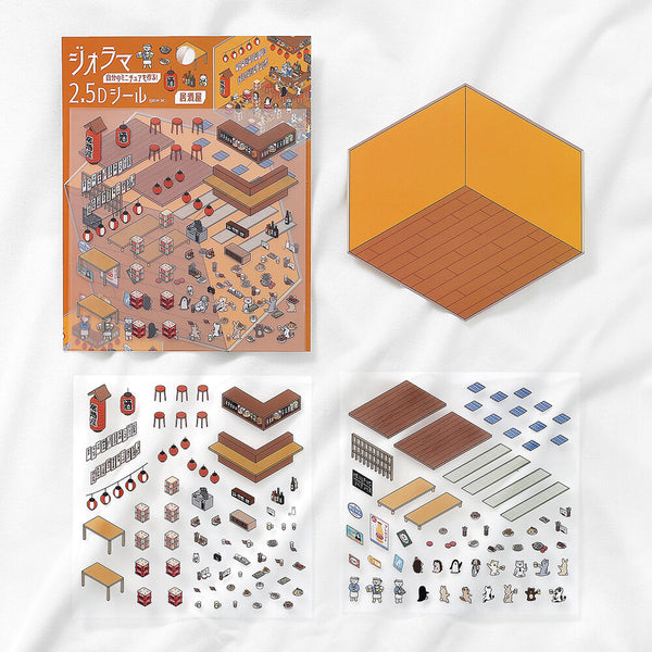 BGM Diorama 2.5D Sticker Sheet - Izakaya (Pack of 5) | papermindstationery.com