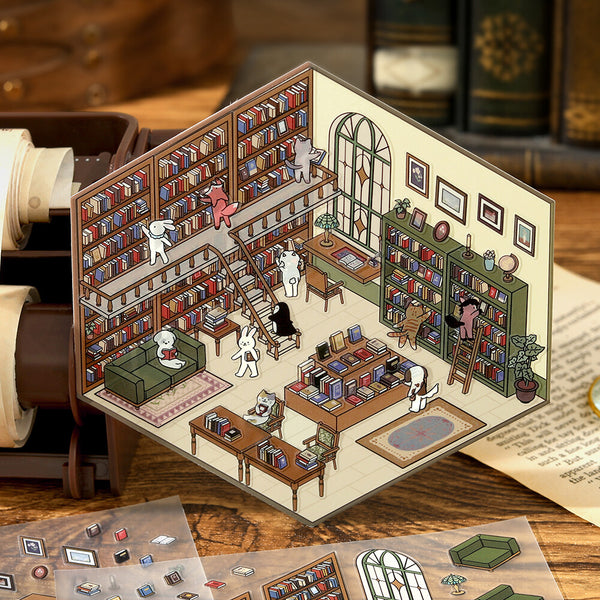 BGM Diorama 2.5D Sticker Sheet Vol.2 - Animal Library (Pack of 5) | papermindstationery.com