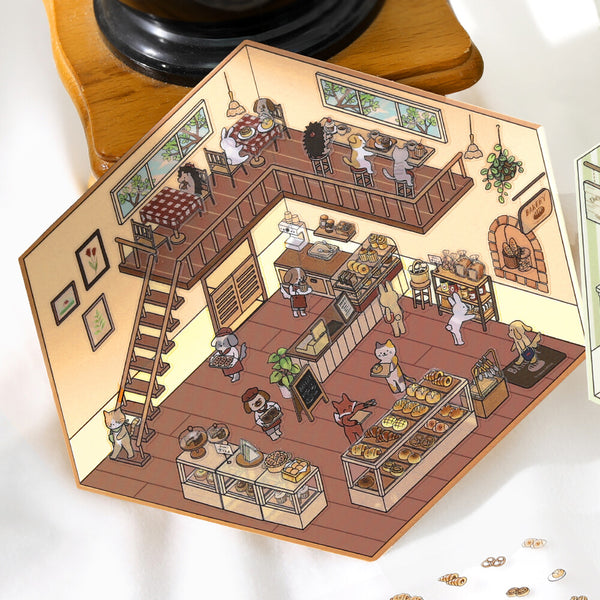 BGM Diorama 2.5D Sticker Sheet Vol.2 - Animal Bakery (Pack of 5) | papermindstationery.com
