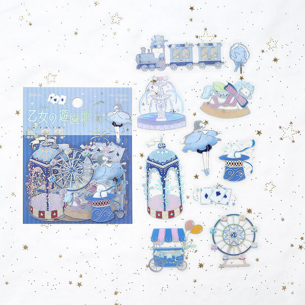 BGM Clear Sticker Foil Stamp Maiden's Amusement Park - Raku (Pack of 5) | papermindstationery.com