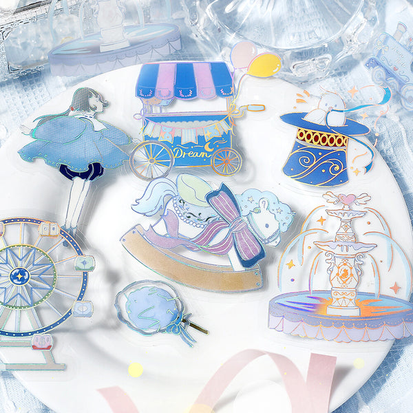 BGM Clear Sticker Foil Stamp Maiden's Amusement Park - Raku (Pack of 5) | papermindstationery.com