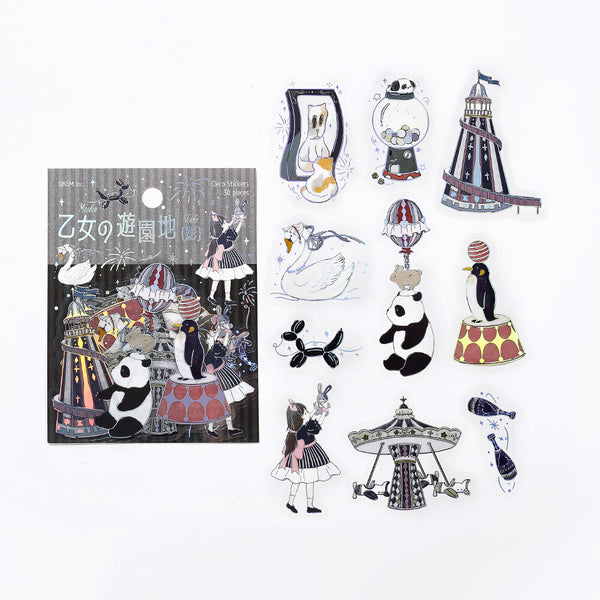 BGM Clear Sticker Foil Stamp Maiden's Amusement Park - Shadow (Pack of 5) | papermindstationery.com