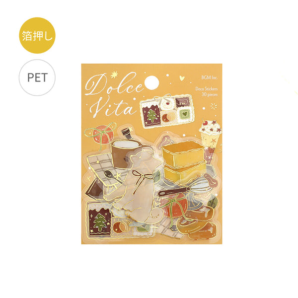 BGM Foil-stamped Clear Stickers "Dolce Vita" Sweet Recipes (Pack of 5) | papermindstationery.com