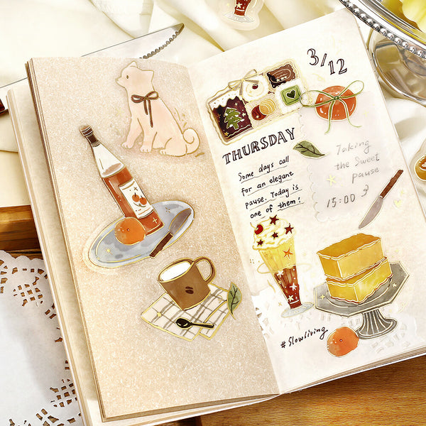 BGM Foil-stamped Clear Stickers "Dolce Vita" Sweet Recipes (Pack of 5) | papermindstationery.com