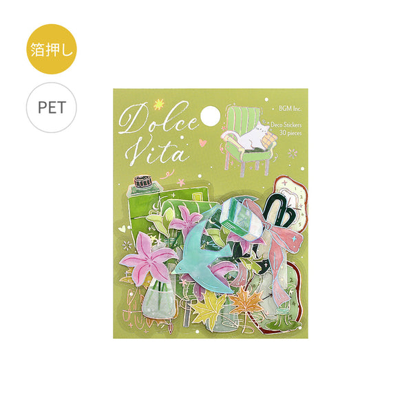 BGM Foil-stamped Clear Stickers "Dolce Vita" Letter of Happiness (Pack of 5) | papermindstationery.com