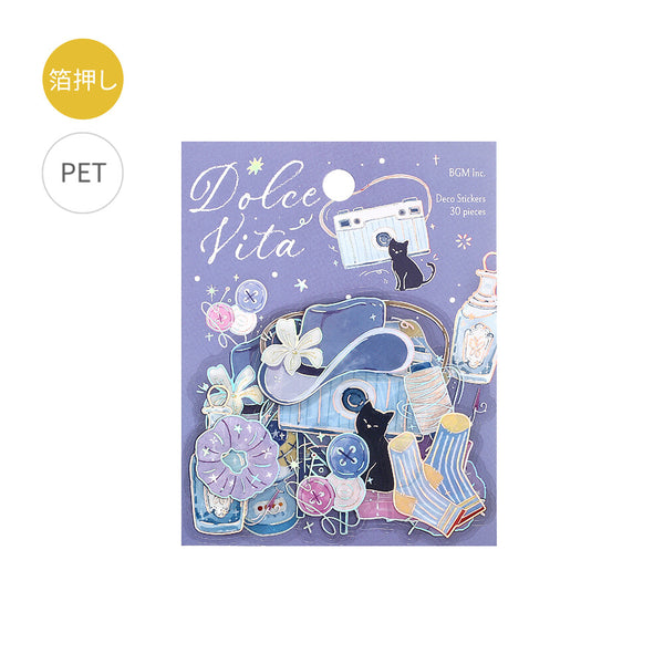 BGM Foil-stamped Clear Stickers "Dolce Vita" Fragments of Life (Pack of 5) | papermindstationery.com
