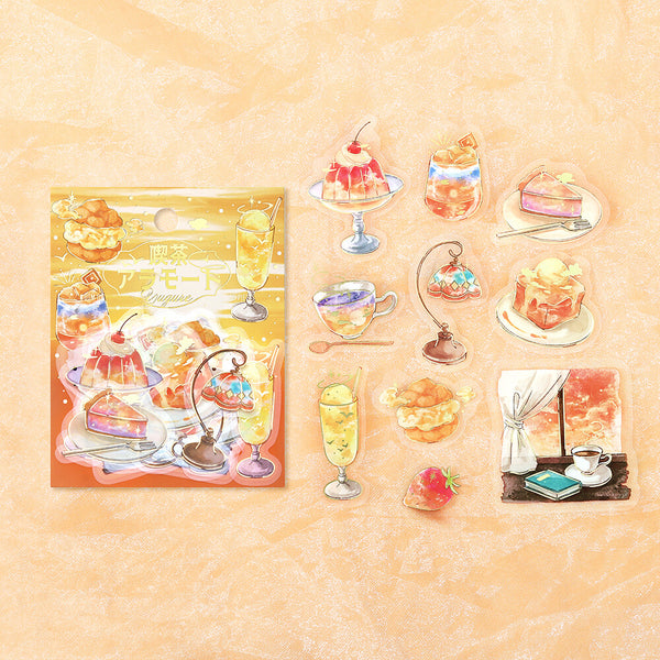 BGM Flake Stickers Set of 2 - Clear Cafe Blue Sky & Dusk | papermindstationery.com