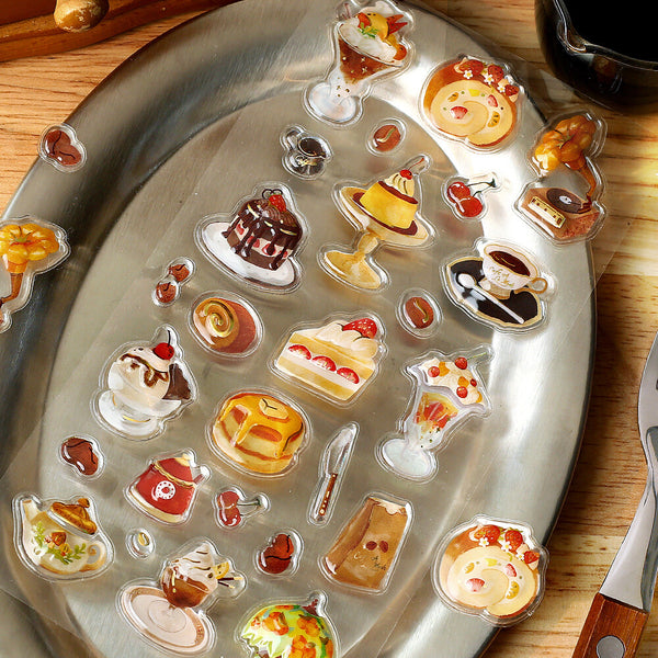 BGM "Kyururun Stickers" Cafe A La Mode Brûlée (Pack of 5) | papermindstationery.com