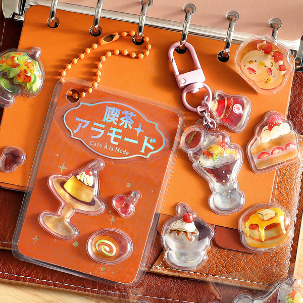 BGM "Kyururun Stickers" Cafe A La Mode Brûlée (Pack of 5) | papermindstationery.com