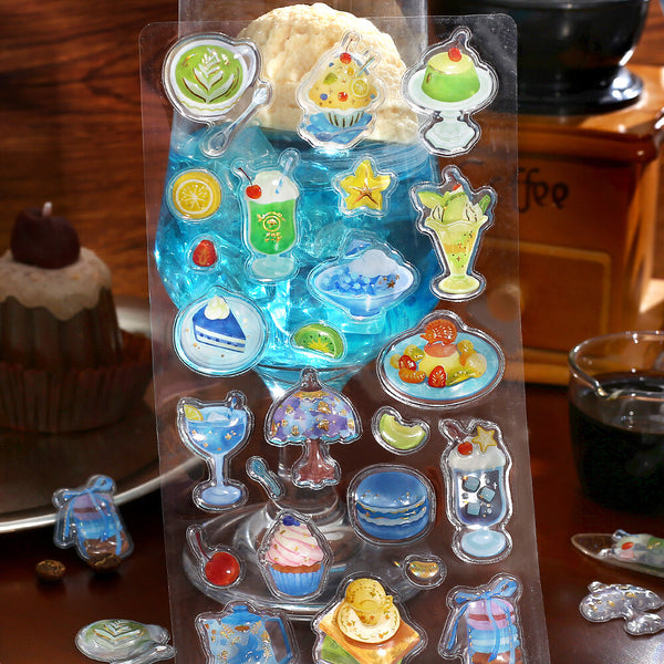BGM "Kyururun Stickers" Cafe A La Mode Shell (Pack of 5) | papermindstationery.com