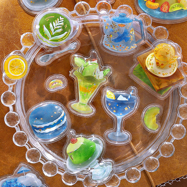 BGM "Kyururun Stickers" Cafe A La Mode Shell (Pack of 5) | papermindstationery.com