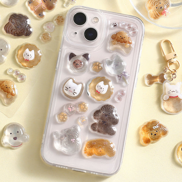 BGM "Kyururun Stickers" Cafe A La Mode Fluffy Animals (Pack of 5) | papermindstationery.com