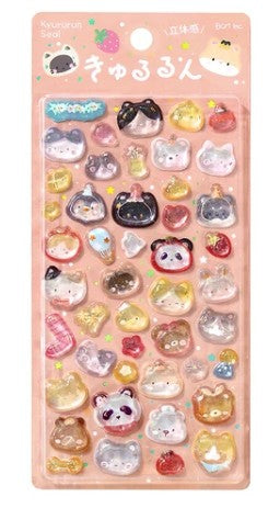 BGM "Kyururun Stickers vol.2" - Cute & Adorable Animal (Pack of 5) | papermindstationery.com