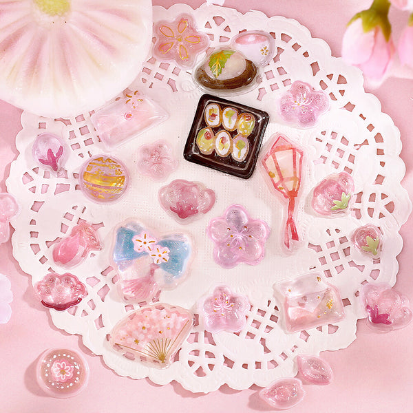 BGM "Kyururun Stickers vol.2" - Cute Cherry Blossom (Pack of 5) | papermindstationery.com