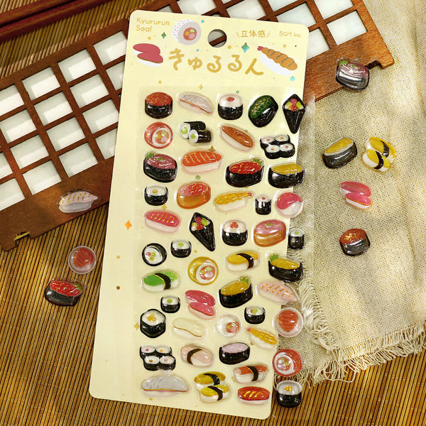 BGM "Kyururun Stickers vol.2" - Cute Sushi (Pack of 5) | papermindstationery.com