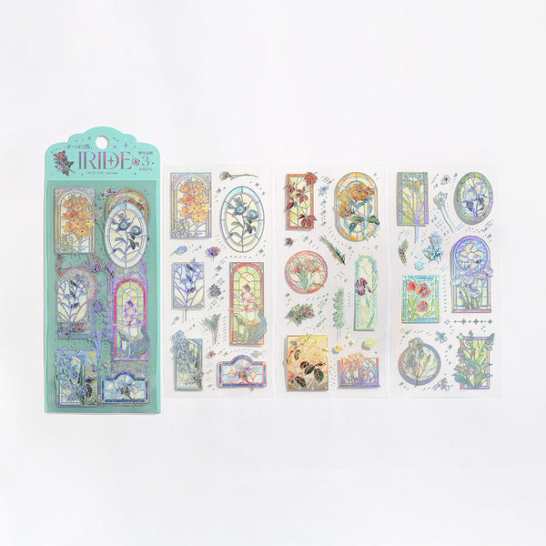 BGM Clear Stickers "IRIDE vol.3" Stained Glass (Pack of 5) | papermindstationery.com