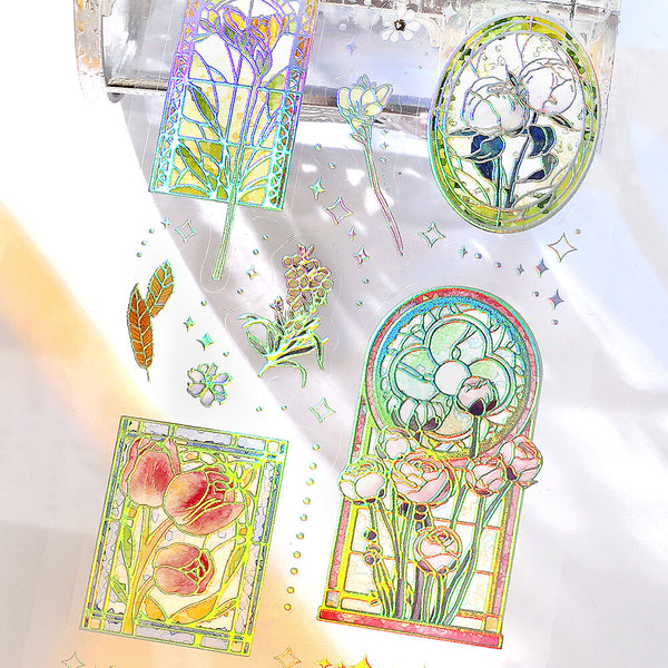 BGM Clear Stickers "IRIDE vol.3" Stained Glass (Pack of 5) | papermindstationery.com