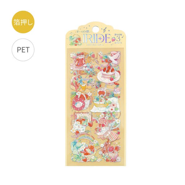 BGM Clear Stickers "IRIDE vol.3" Strawberry (Pack of 5) | papermindstationery.com