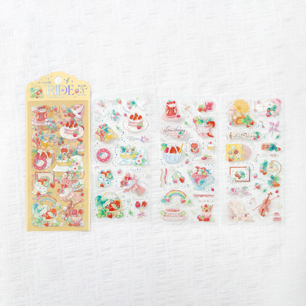 BGM Clear Stickers "IRIDE vol.3" Strawberry (Pack of 5) | papermindstationery.com
