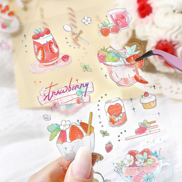 BGM Clear Stickers "IRIDE vol.3" Strawberry (Pack of 5) | papermindstationery.com