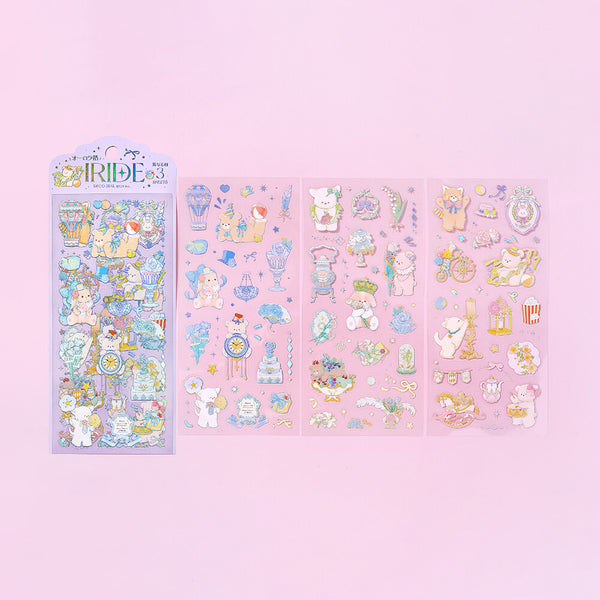 BGM Clear Stickers "IRIDE vol.3" Animal Amusement Park (Pack of 5) | papermindstationery.com