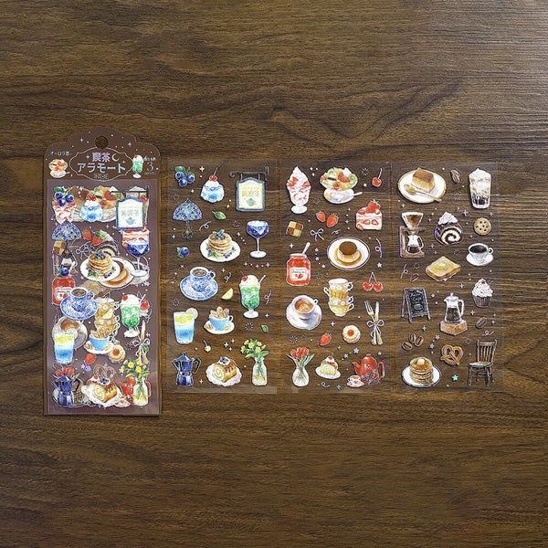 BGM Clear Stickers "IRIDE vol.3" Cafe a la Mode (Pack of 5) | papermindstationery.com