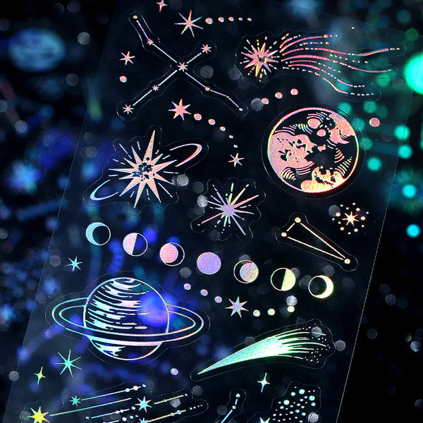 BGM Clear Stickers "IRIDE vol.3" Galaxy (Pack of 5) | papermindstationery.com
