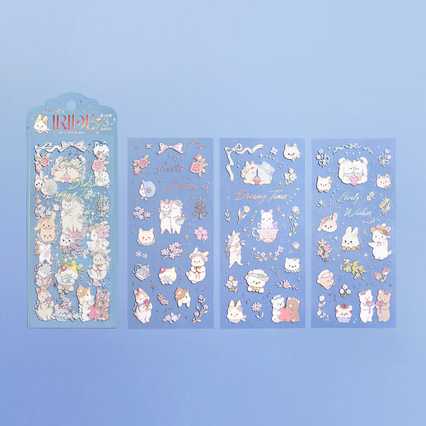 BGM Clear Sticker Sheet "IRIDE" Fairy Tale Animals (Pack of 5) | papermindstationery.com