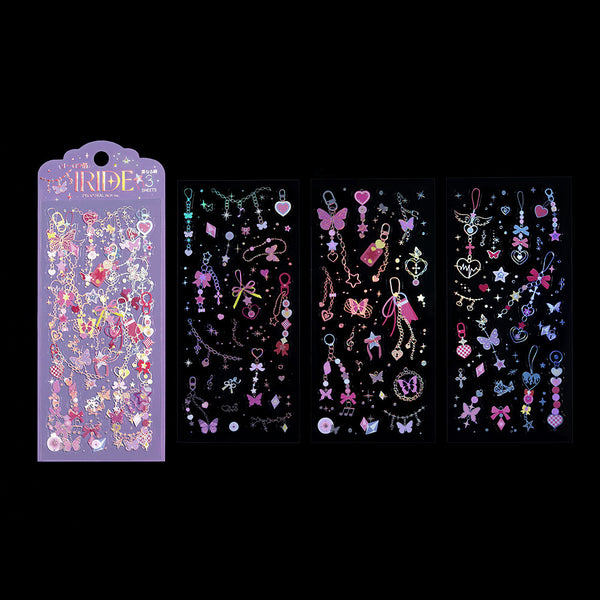 BGM Clear Sticker Sheet "IRIDE" Sparkling Charm (Pack of 5) | papermindstationery.com