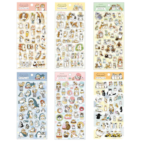 Mofusand Cat Sticker Sheet Set of 24 - Japanese Food, Pet, Play Time, Shark, Dessert & Animal PSS-DS-MO-0001 | papermindstationery.com