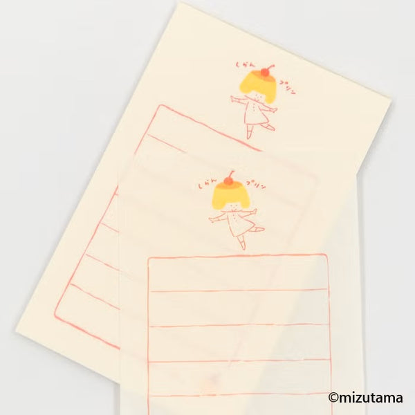 Furukawashiko Soebumi-sen Letter Paper - Shiranpurin (Pudding) (Pack of 5) | papermindstationery.com