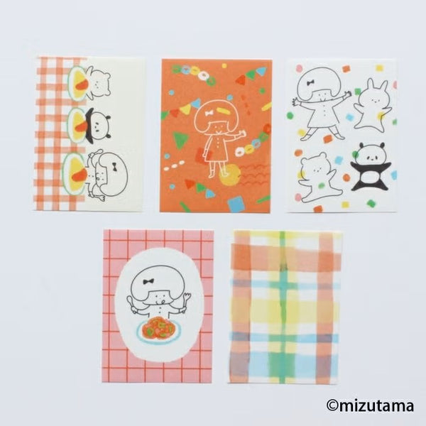 Furukawashiko kokoromoyou Deco Sticker - Waiwai (Lively) (Pack of 5) | papermindstationery.com