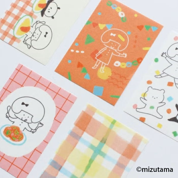 Furukawashiko kokoromoyou Deco Sticker - Waiwai (Lively) (Pack of 5) | papermindstationery.com