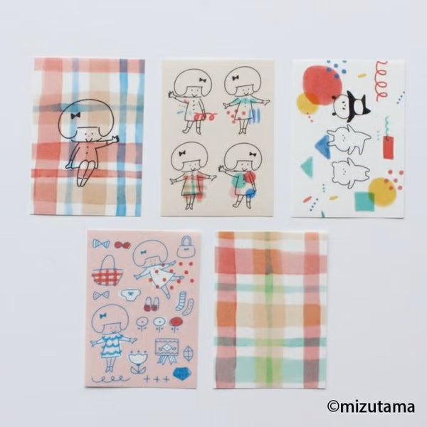 Furukawashiko kokoromoyou Deco Sticker - Runrun (Cheerful) (Pack of 5) | papermindstationery.com