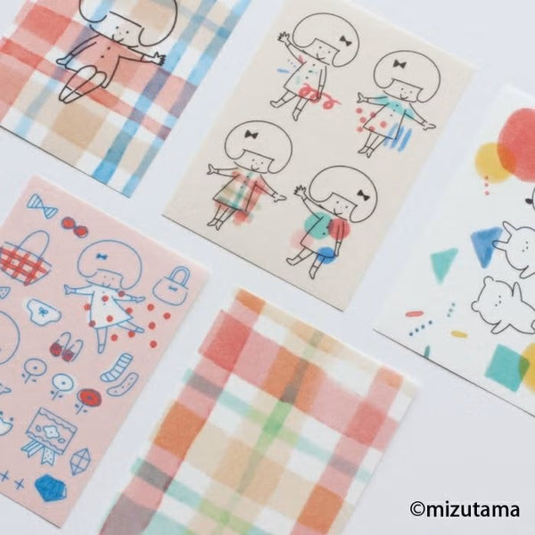 Furukawashiko kokoromoyou Deco Sticker - Runrun (Cheerful) (Pack of 5) | papermindstationery.com