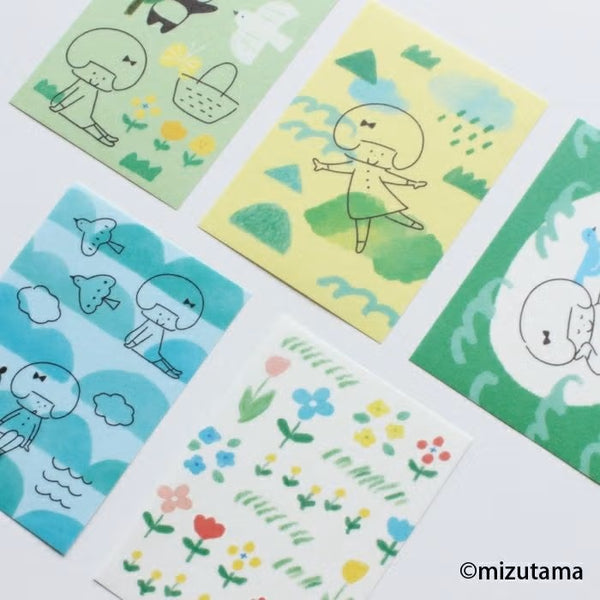 Furukawashiko kokoromoyou Deco Sticker - Soyosoyo (Gentle Breeze) (Pack of 5) | papermindstationery.com