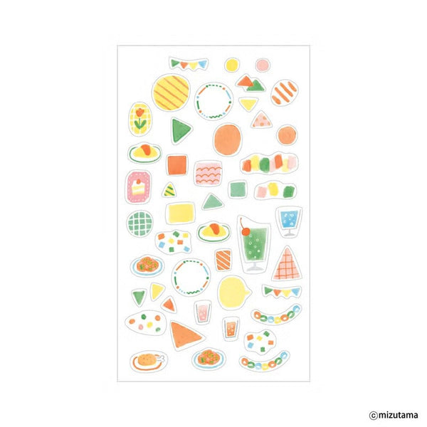 Furukawashiko kokoromoyou Layered Deco Sticker Sheet - Waiwai (Lively) (Pack of 5) | papermindstationery.com