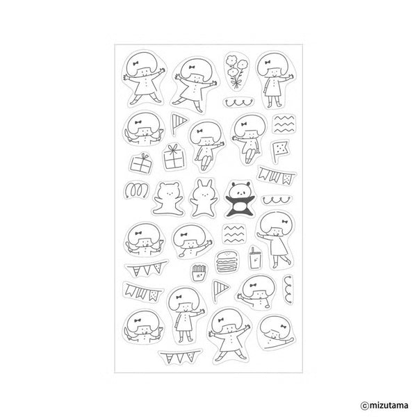 Furukawashiko kokoromoyou Layered Deco Sticker Sheet - Waiwai (Lively) (Pack of 5) | papermindstationery.com