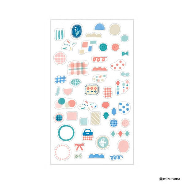 Furukawashiko kokoromoyou Layered Deco Sticker Sheet - Runrun (Cheerful) (Pack of 5) | papermindstationery.com