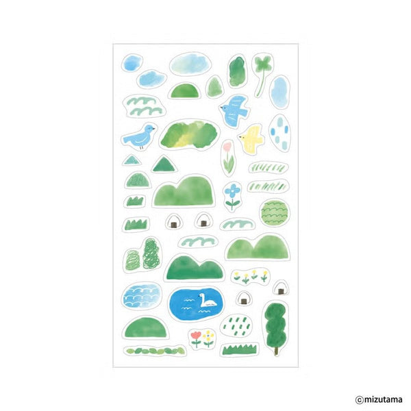 Furukawashiko kokoromoyou Layered Deco Sticker Sheet - Soyosoyo (Gentle Breeze) (Pack of 5) | papermindstationery.com