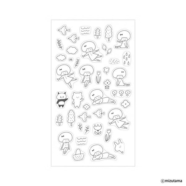 Furukawashiko kokoromoyou Layered Deco Sticker Sheet - Soyosoyo (Gentle Breeze) (Pack of 5) | papermindstationery.com