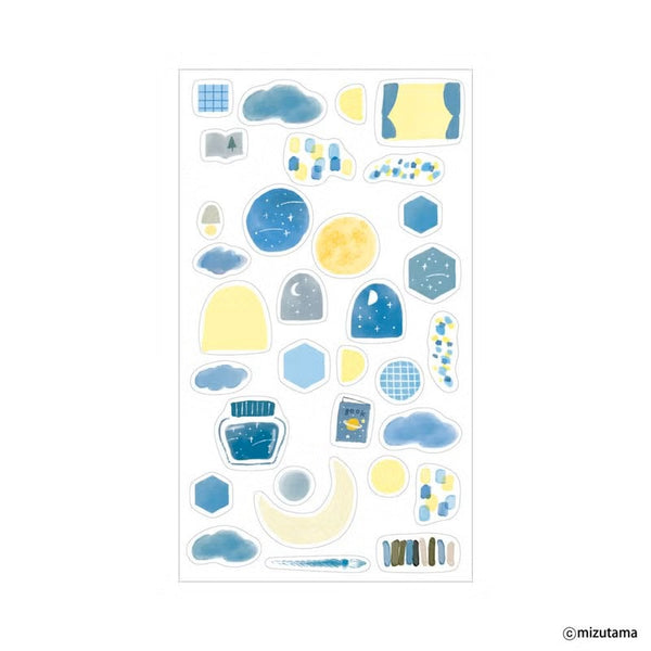 Furukawashiko kokoromoyou Layered Deco Sticker Sheet - Shi-n (Silent) (Pack of 5) | papermindstationery.com