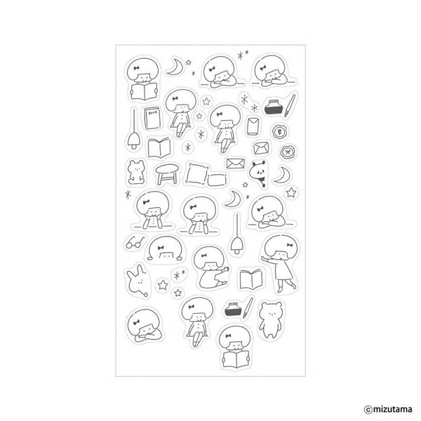 Furukawashiko kokoromoyou Layered Deco Sticker Sheet - Shi-n (Silent) (Pack of 5) | papermindstationery.com