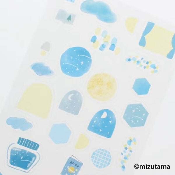 Furukawashiko kokoromoyou Layered Deco Sticker Sheet - Shi-n (Silent) (Pack of 5) | papermindstationery.com