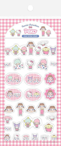 Sanrio Characters x PEKO Sticker Sheet Set of 4 - Dot & Checker