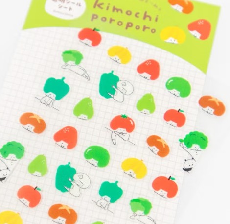Furukawashiko Clear Sticker Sheet (Small) - Veggie & Fruit (Pack of 5) | papermindstationery.com