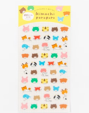 Furukawashiko Clear Sticker Sheet (Small) - Animal (Pack of 5) | papermindstationery.com