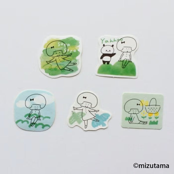 Furukawashiko kokoromoyou Washi Flake Stickers - Soyosoyo (Gentle Breeze) (Pack of 5) | papermindstationery.com