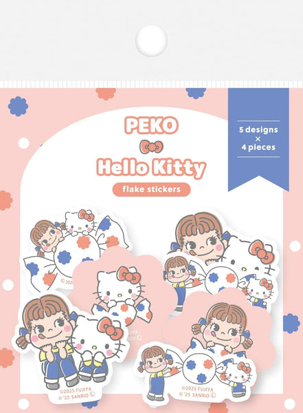 Sanrio Characters x PEKO Flake Stickers Set of 4 - Dot & Checker
